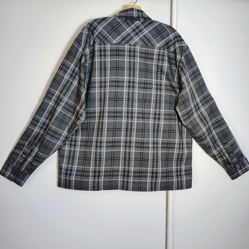Wrangler Outdoor Regular Fit Men's Shirt Button Down Plaid grey 2 Pockets sz XL. - Picture 4 of 13